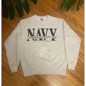 Vintage 90s Medium Navy Annapolis Academy MV Sport Crewneck Sweatshirt USA